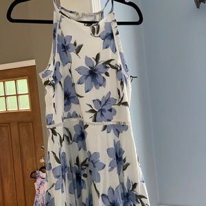 Lulus blue and white floral dress.